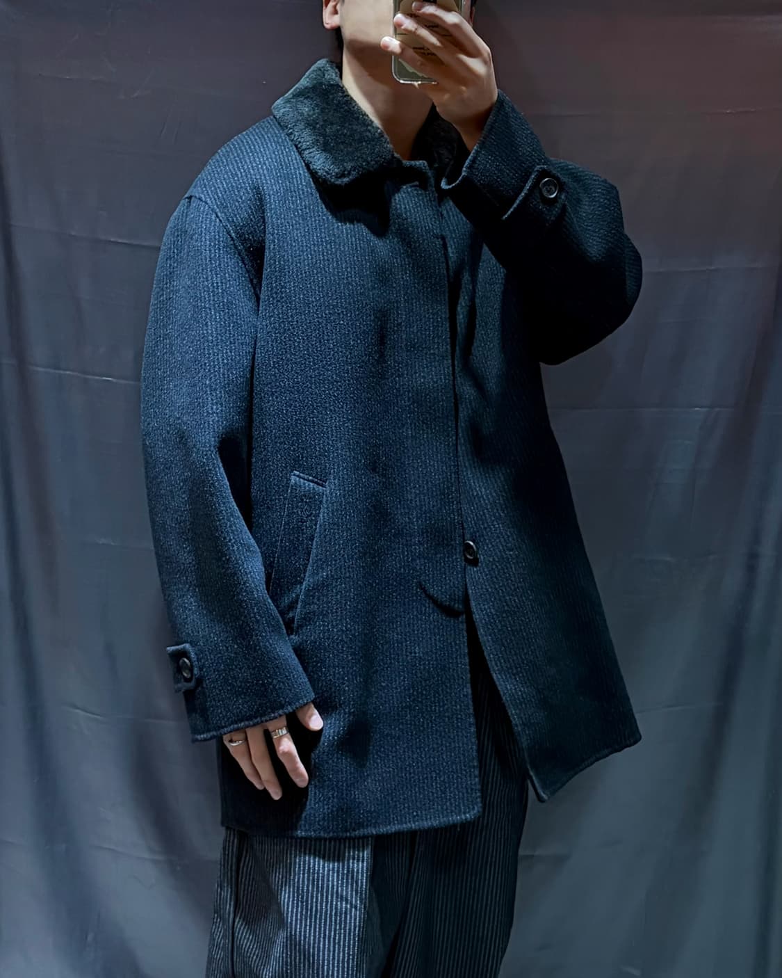 XXL YSL 입생로랑 스트라이프 심볼로고 울 싱글코트 상품이미지1