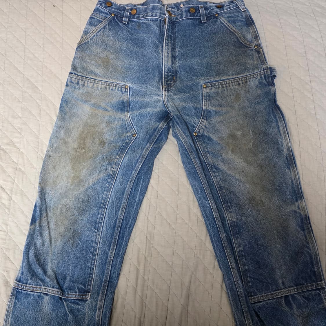 [38X34] 빈티지 칼하트 더블니 B07 DNM 데님팬츠 트래쉬드 상품이미지1