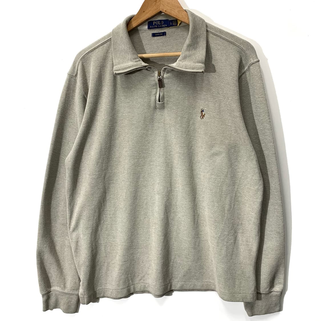 폴로 QR라벨 코튼 반집업 니트 상품이미지1