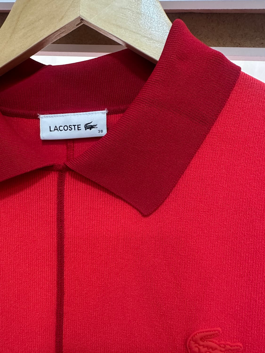 라코스테 레드 반팔 카라 원피스 상품이미지3