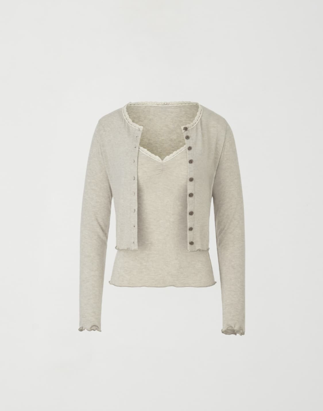 제니오 루나 레이스 슬리브리스 가디건+슬리브리스 상품이미지1