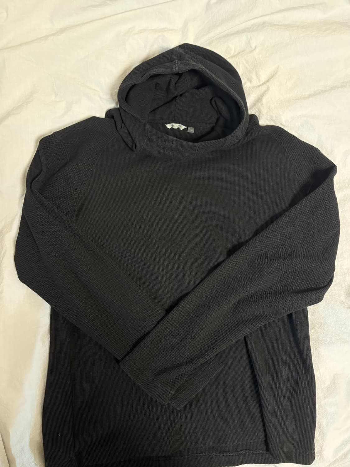 [100] 벨리에 후디드 롱슬리브 티셔츠 블랙 상품이미지3