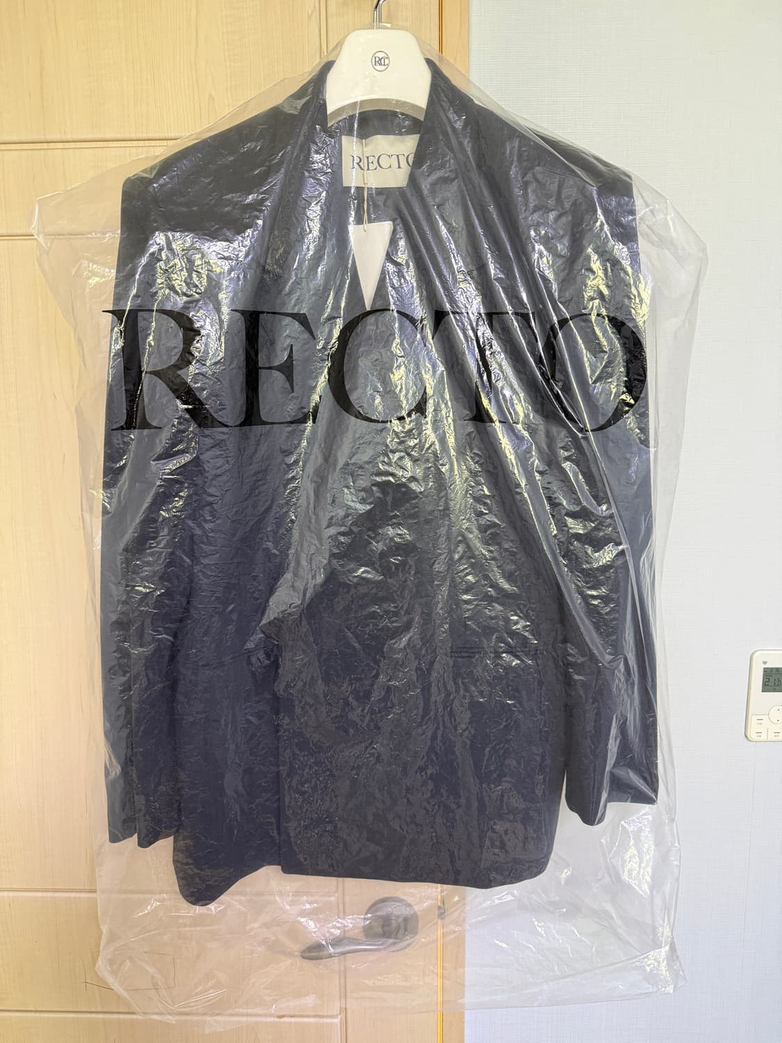 렉토 24FW 베르디 오버사이즈 더블 브레스티드 자켓 차콜 상품이미지2