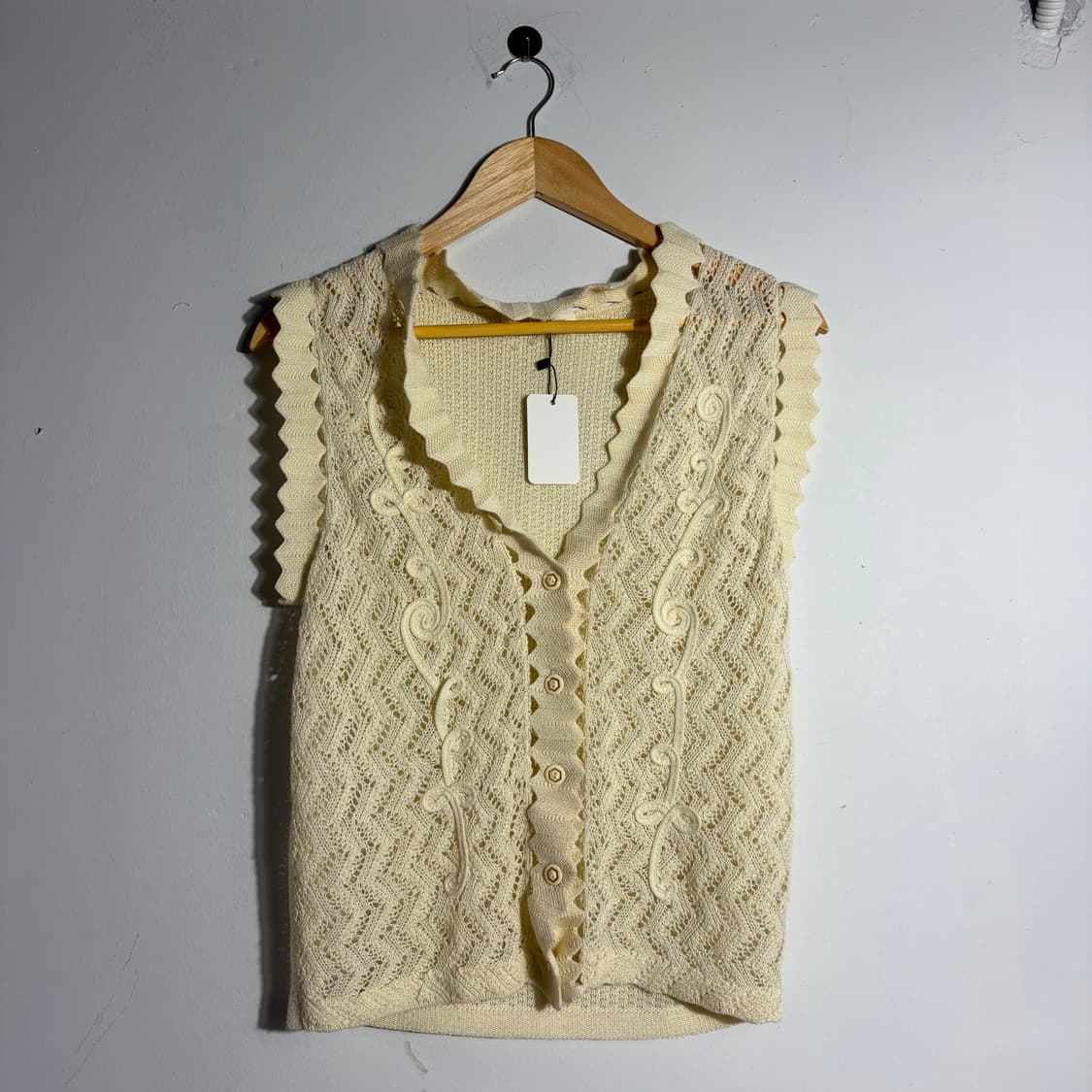 빈티지 모리걸 크림 니트 조끼 (무료배송) 상품이미지1