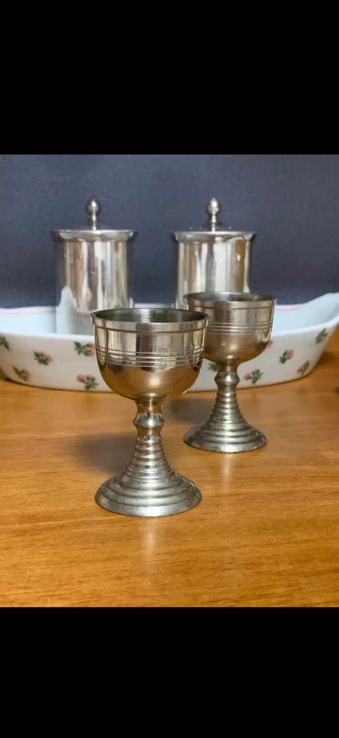 빈티지 실버플레이티드 에그컵 2개세트 상품이미지1
