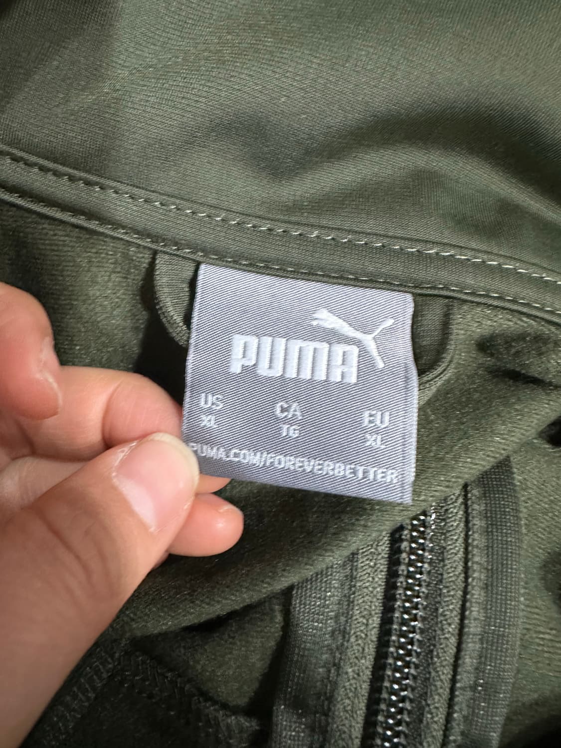 PUMA 푸마 집업 트레이닝 XL 105 카키 배색 자켓 상품이미지7