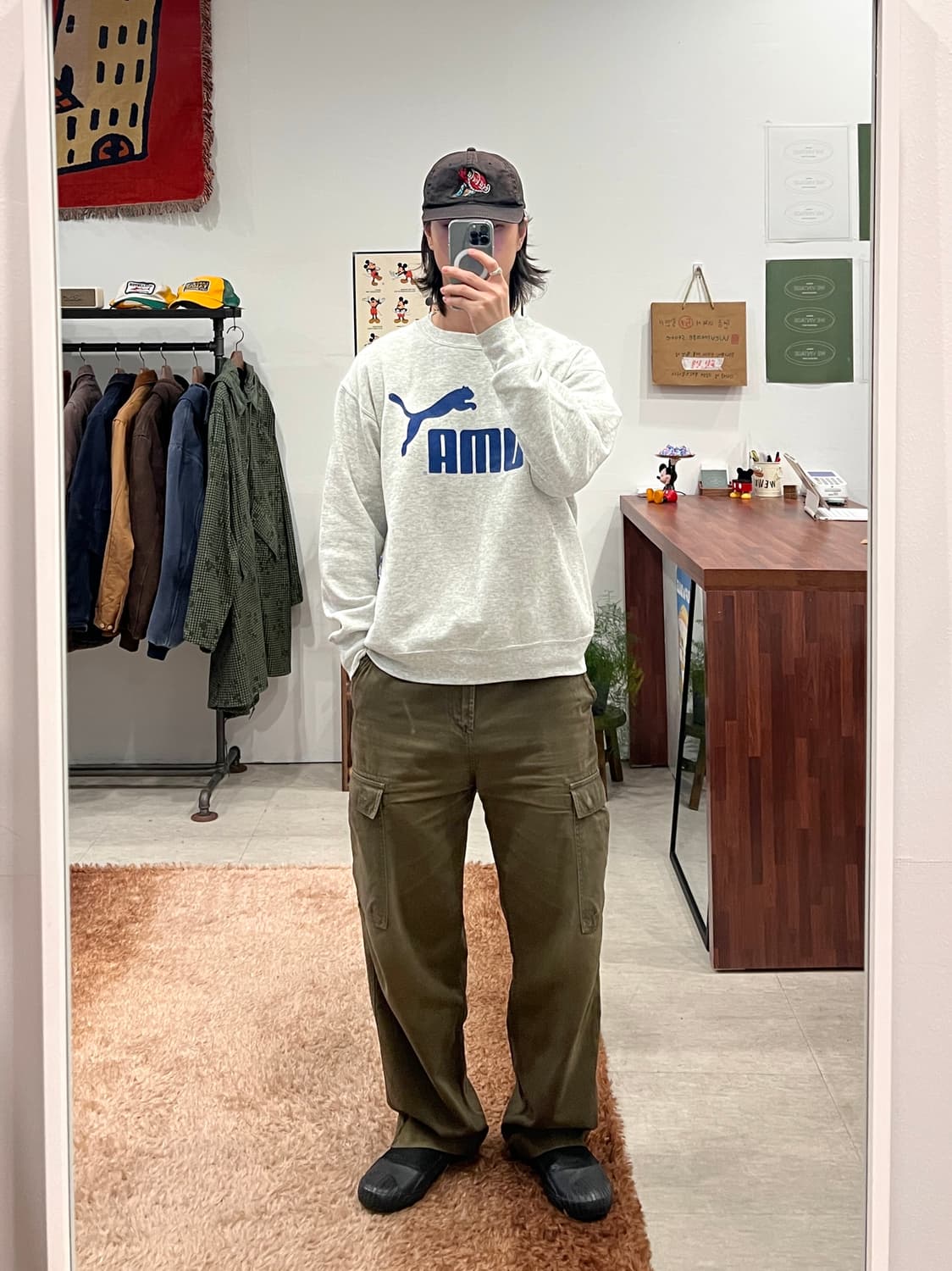 90s Puma 올드 푸마 빅 로고 스웻셔츠 (made in USA) 상품이미지3