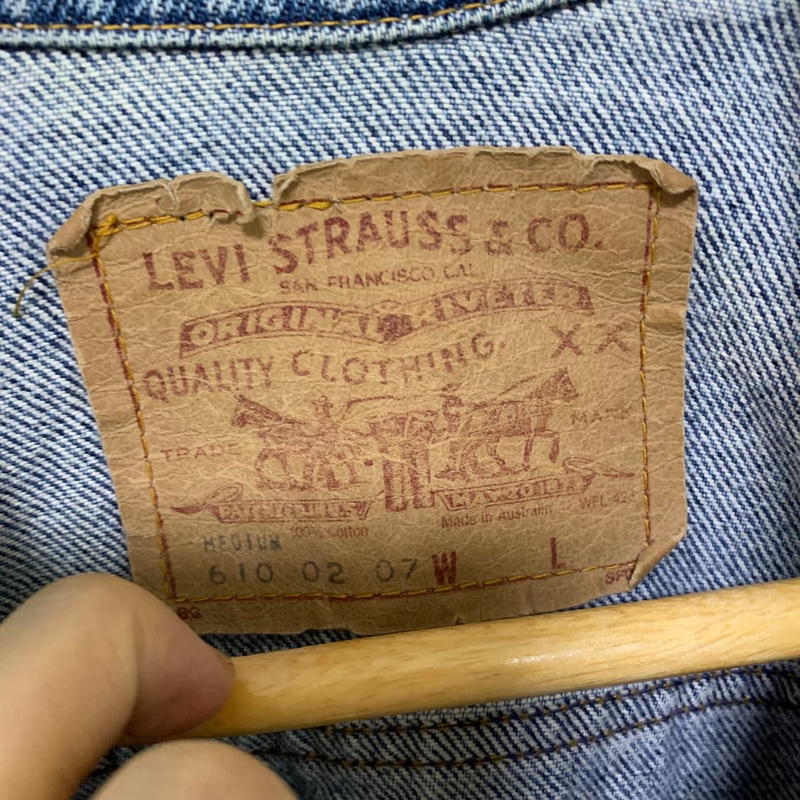 90s 리바이스 빈티지 워싱 데님 중청 자켓 남성 M 남녀공용 상품이미지7
