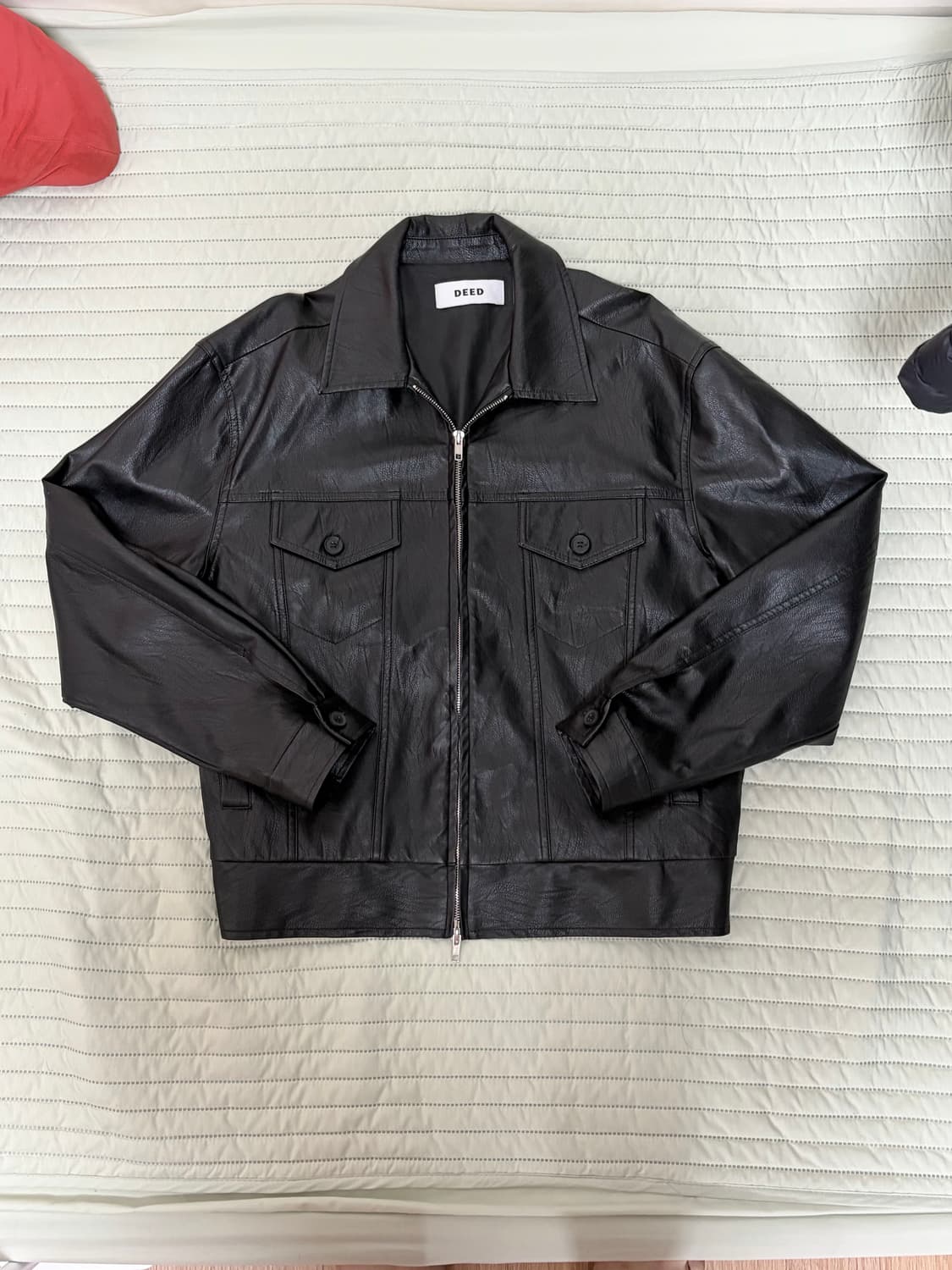 DEED 2-way 블랙 가죽 자켓 상품이미지1