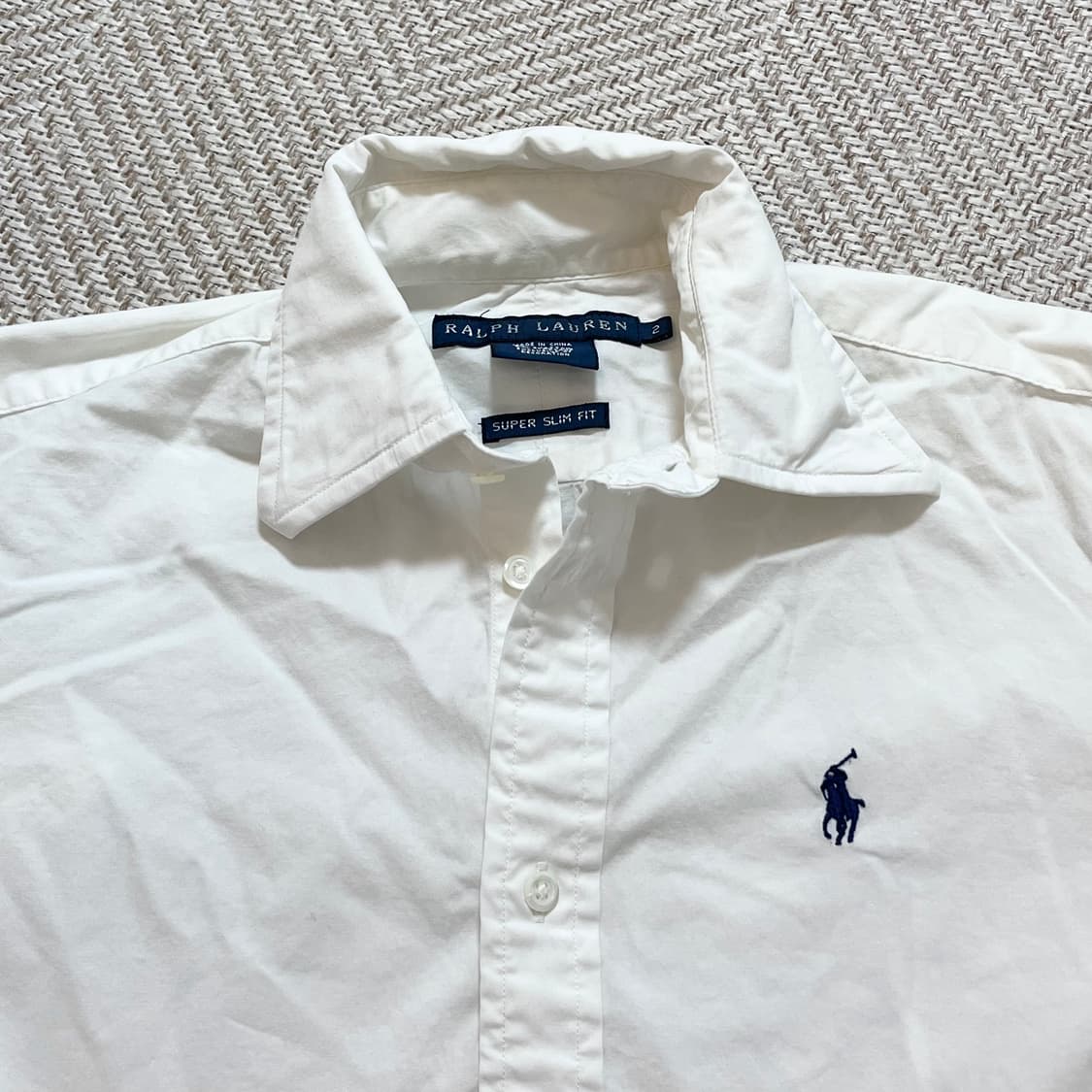 [정품] 폴로 화이트 / 네이비포니 솔리드 셔츠 [ 3 ] 상품이미지3