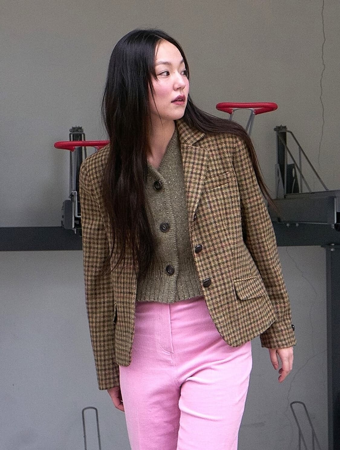 포니테일 니트 베스트 (olive) 상품이미지2