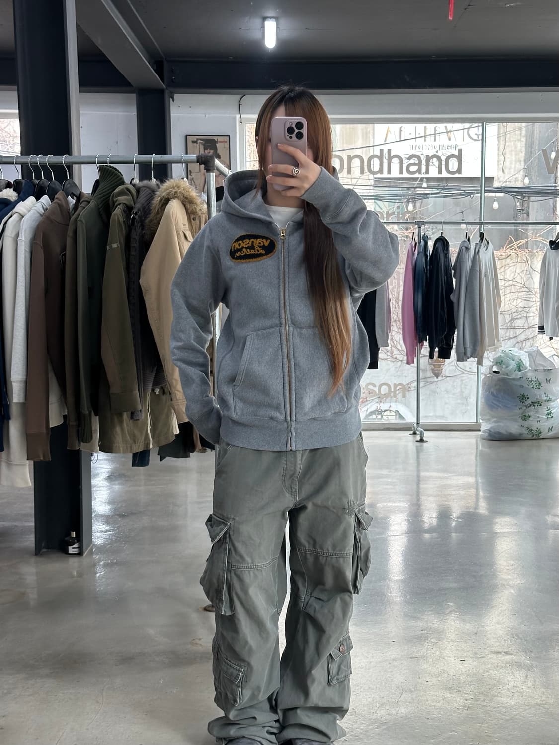 벤슨 스타성조기 플러피로고 파커 후드집업 상품이미지3