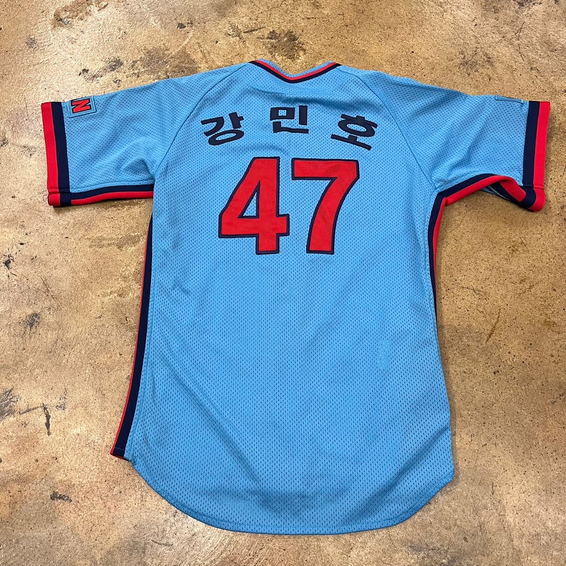 [90] 롯데 자이언츠 야구 유니폼 47 강민호 하늘색 b16 상품이미지3