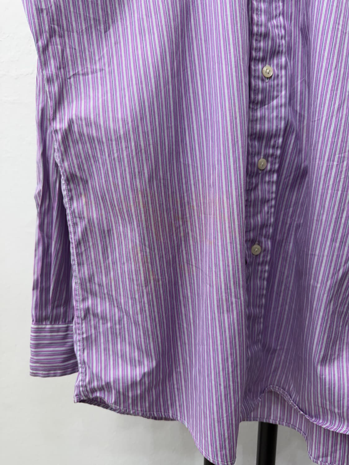 정품) 폴로랄프로렌 남성 스트라이프 셔츠 퍼플 XL 상품이미지4