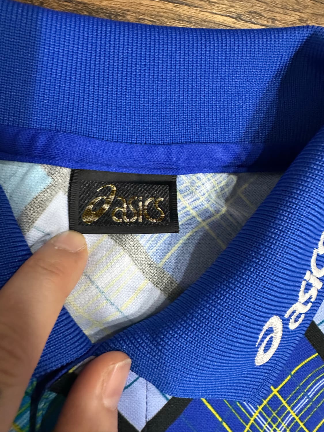 아식스 남성 체크 반팔 카라티 L 새제품 상품이미지4