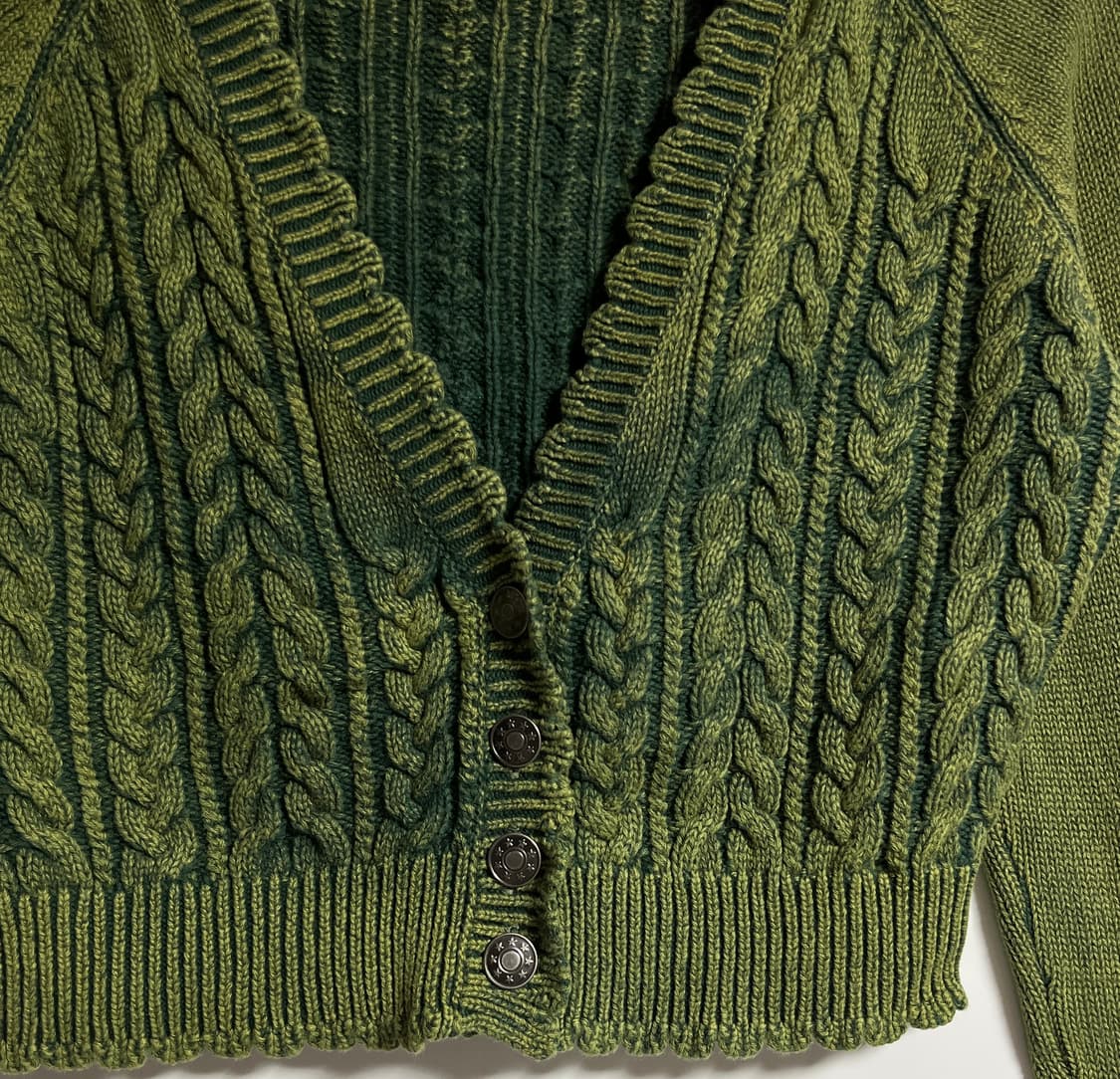 자라 피그먼트 워싱 케이블 크롭 가디건 S 상품이미지4