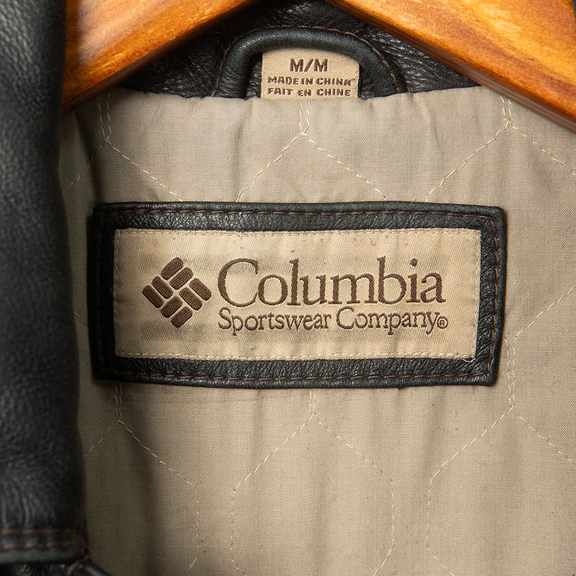 [105] 90s 컬럼비아 레더 카 코트 블랙  상품이미지7