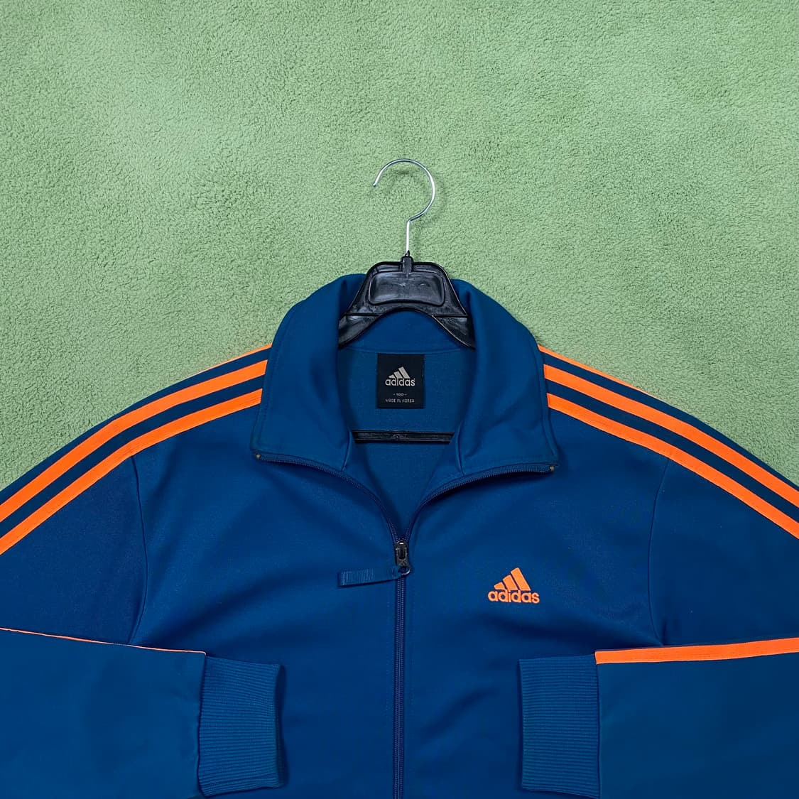 아디다스 청록 오렌지 삼각 로고 져지 집업 상품이미지1