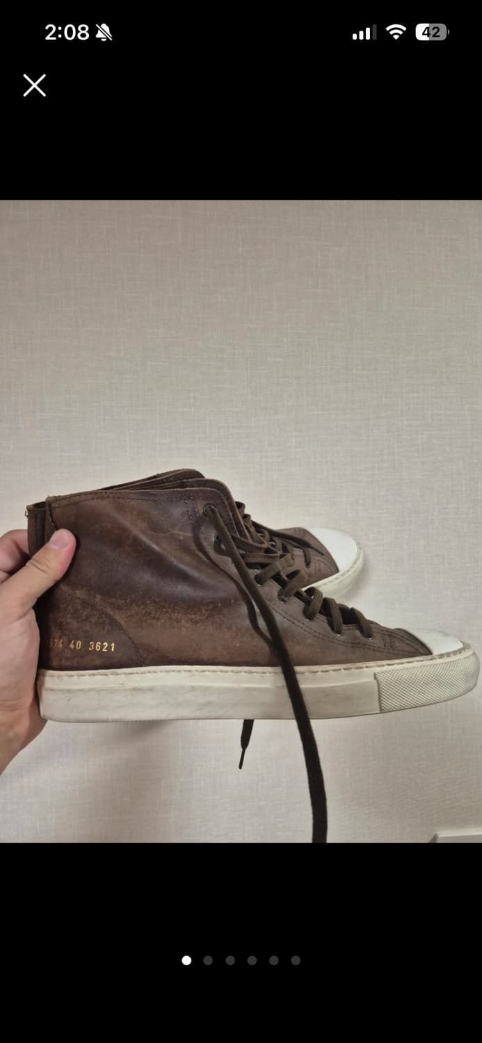 커먼프로젝트 레더 하이탑 브라운 상품이미지1