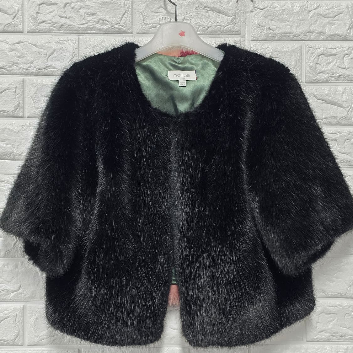 택포// Molliolli 블랙 퍼 자켓 S 상품이미지1