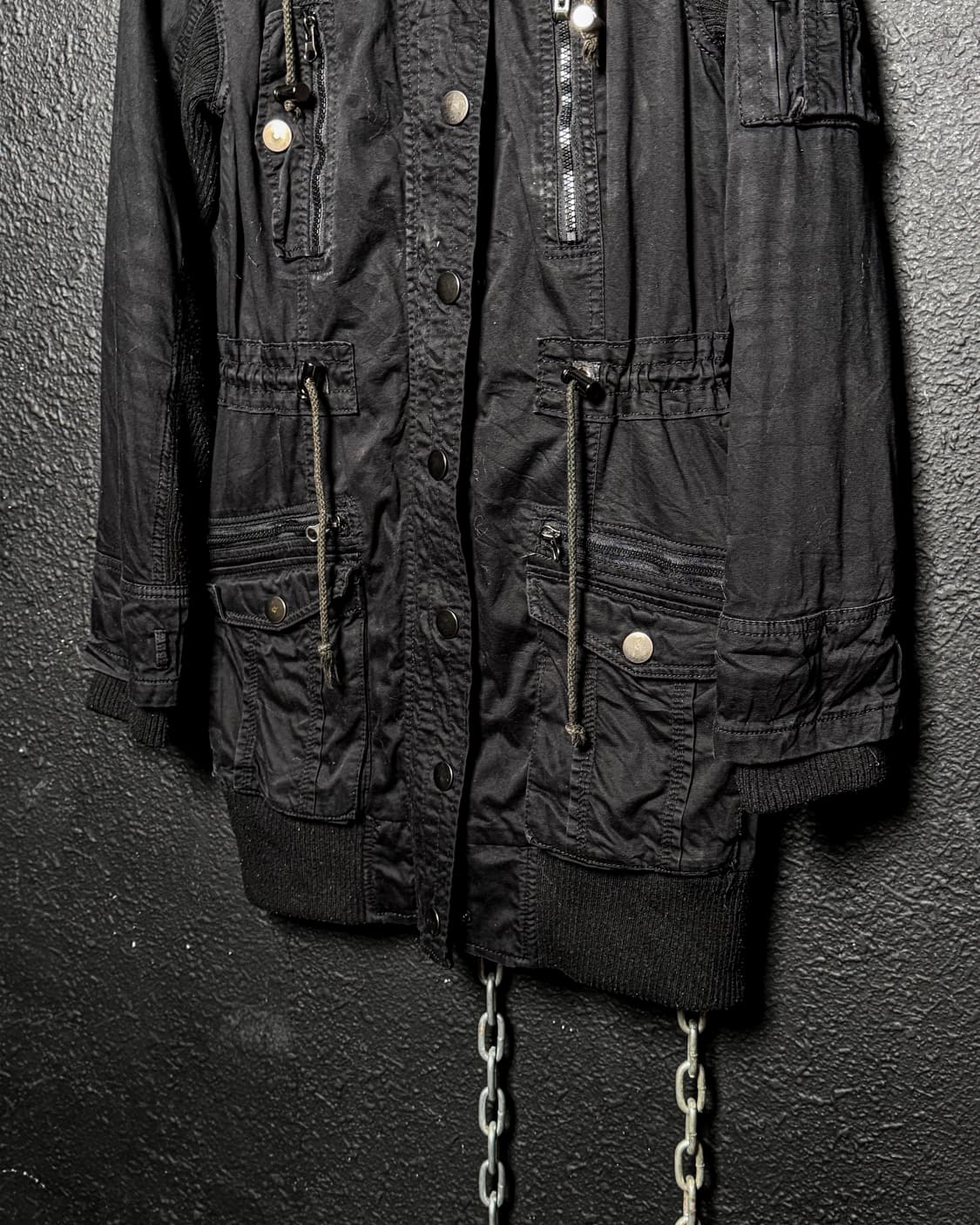 Fur Hooded Black Field Jacket 상품이미지5