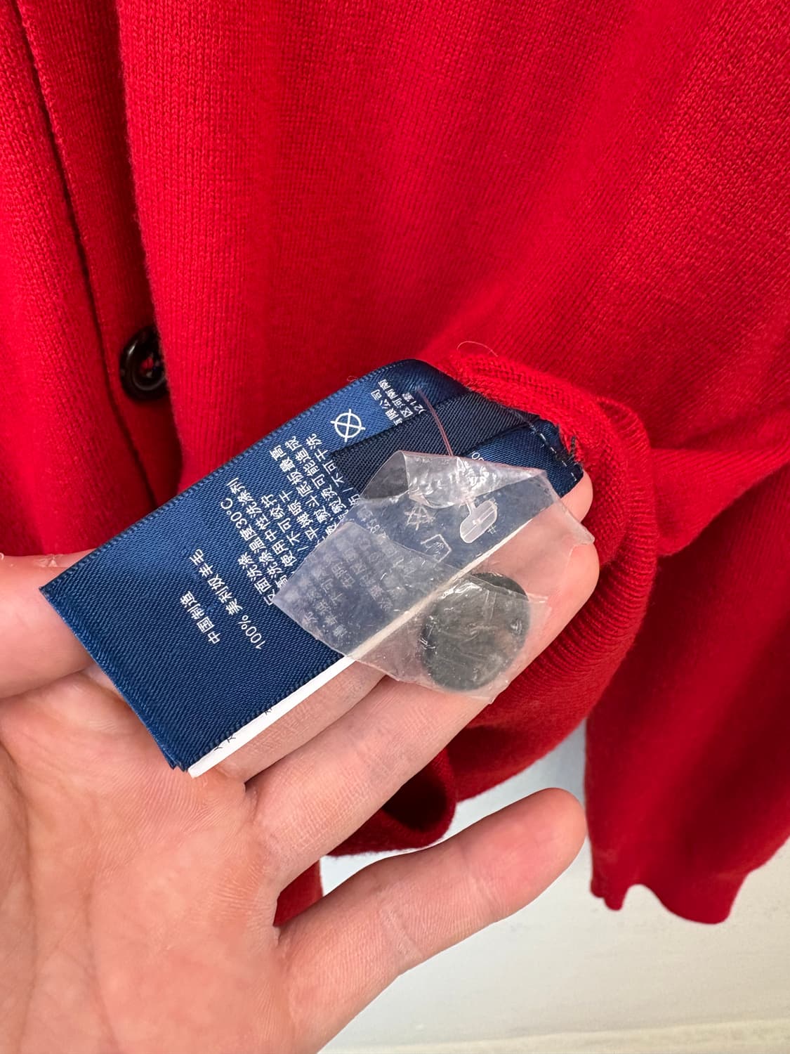 폴로랄프로렌 암패치 램스울 니트 가디건 레드 상품이미지7