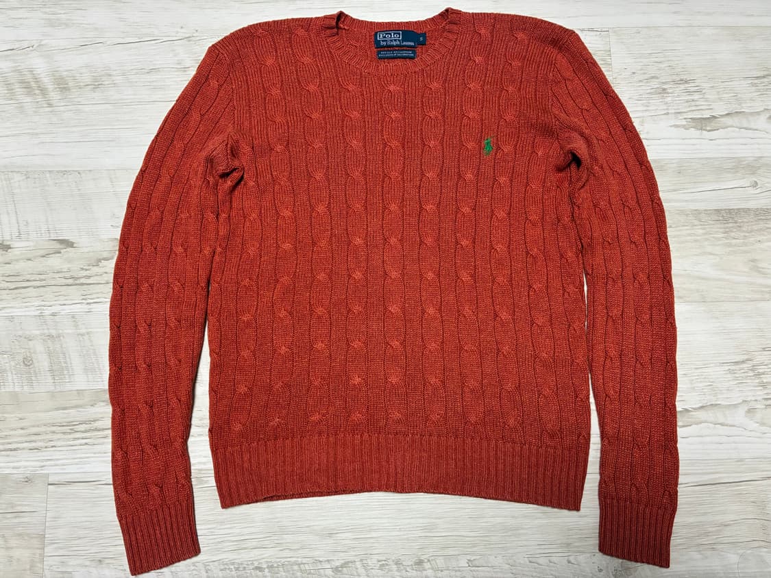 S 폴로 랄프로렌 캐시미어 꽈배기 니트 오렌지 상품이미지2