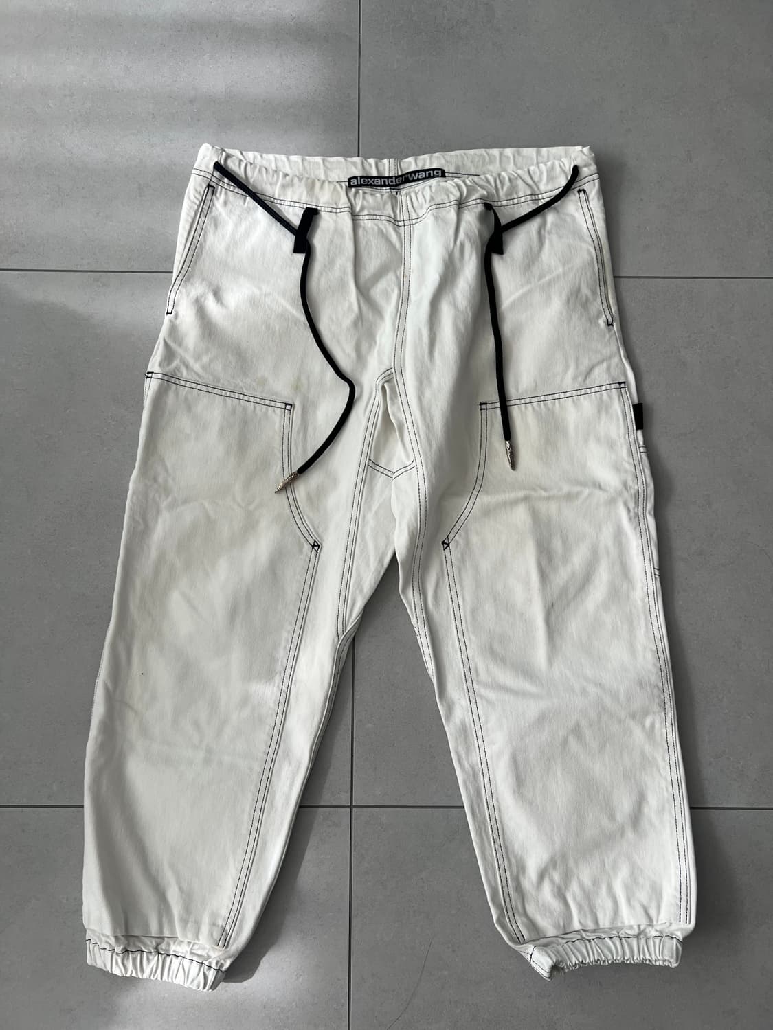 알렉산더왕 더블니 조거 팬츠 화이트 데님 M 상품이미지1