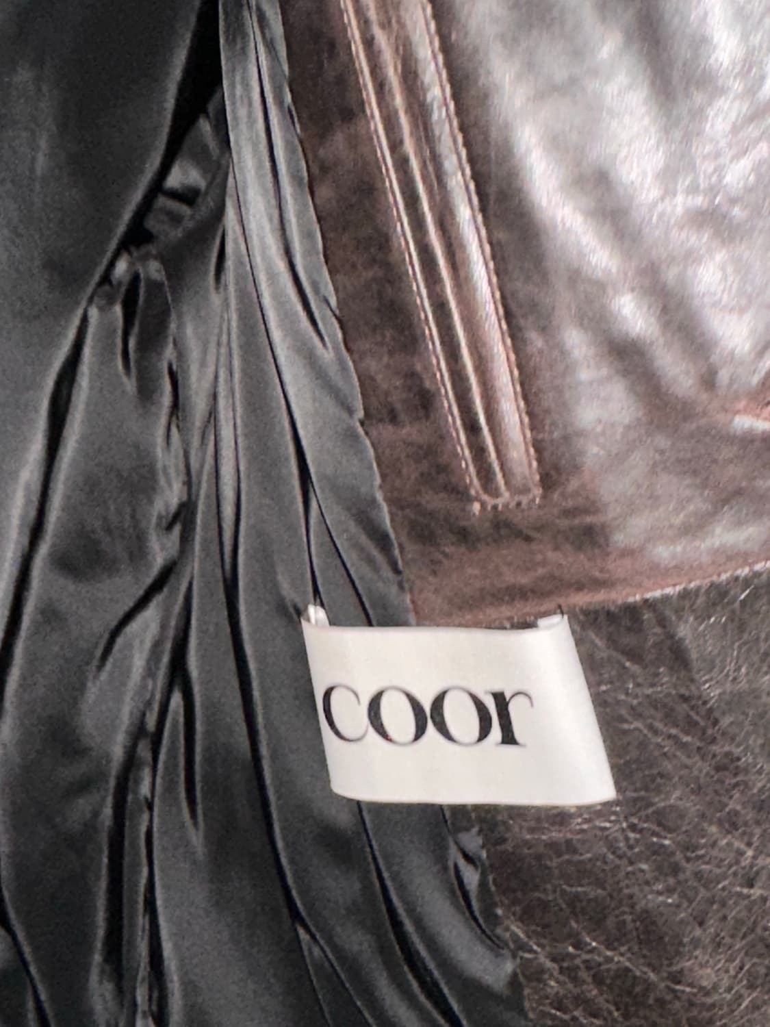 쿠어 램스킨 포켓 트러커 자켓 브라운 L 상품이미지3