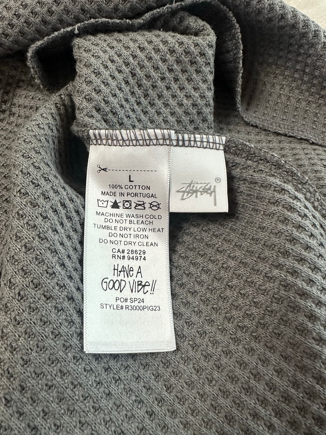 (L)스투시 와플 니트 롱슬리브 차콜 상품이미지7