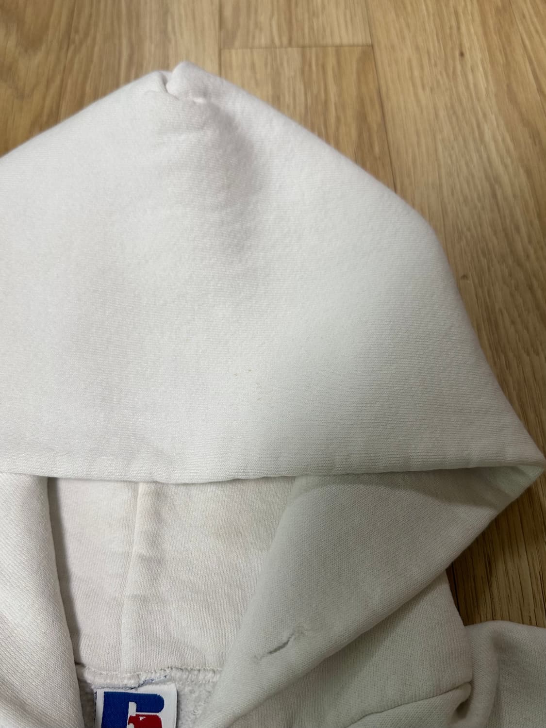 90s 빈티지 러셀 후드집업 화이트 M USA 상품이미지6