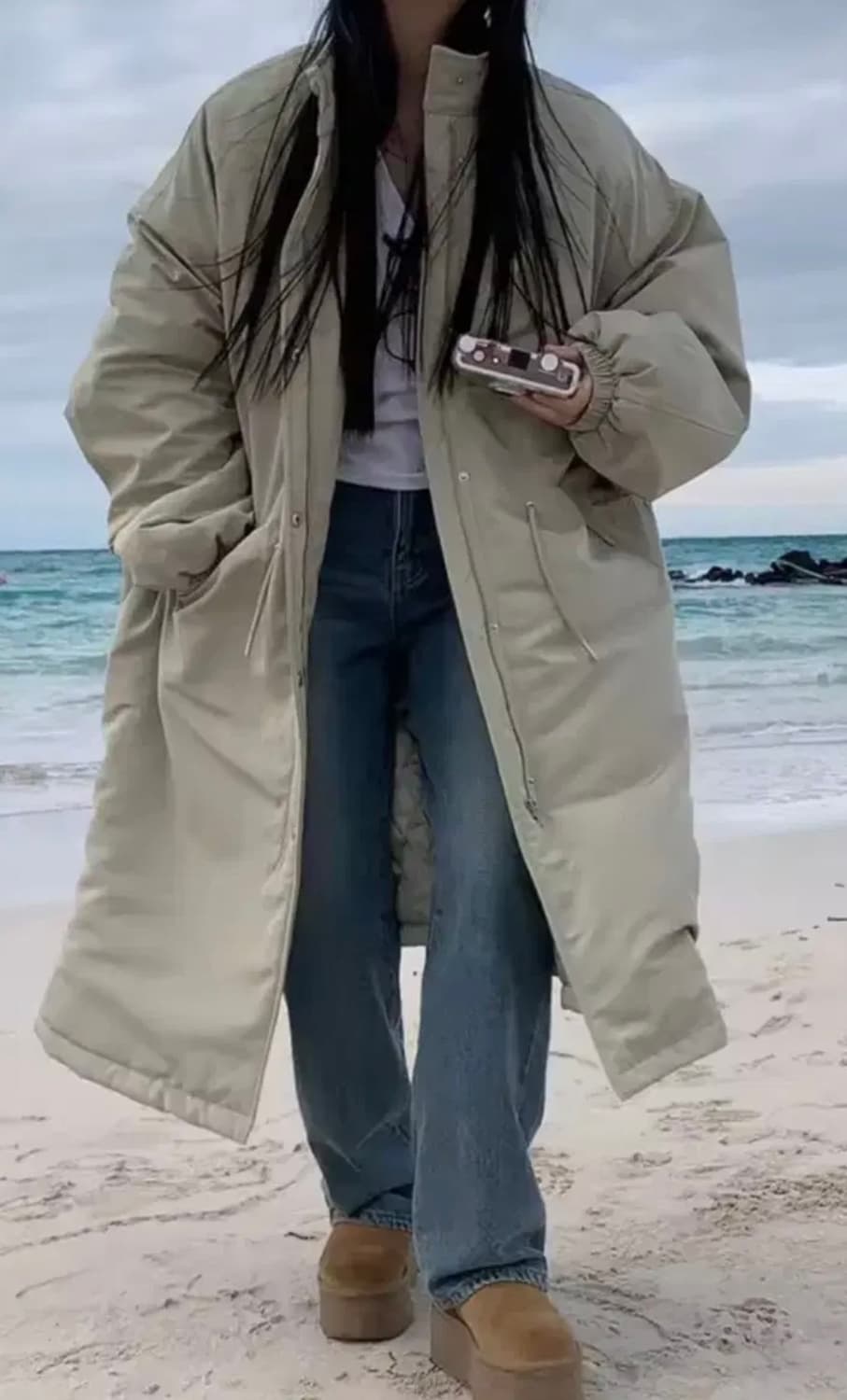 루즈핏 야상 롱 패딩 상품이미지1