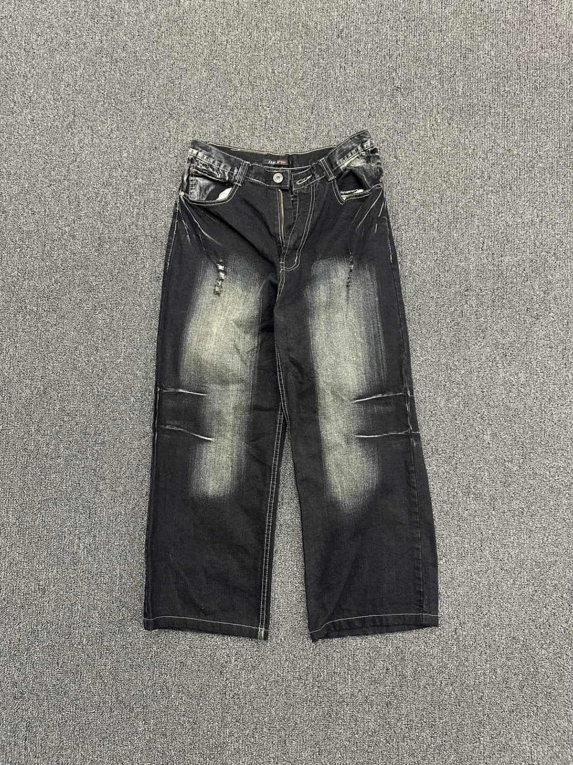 Hanwel Jeans 흑청 해골 데님 워싱팬츠 상품이미지5