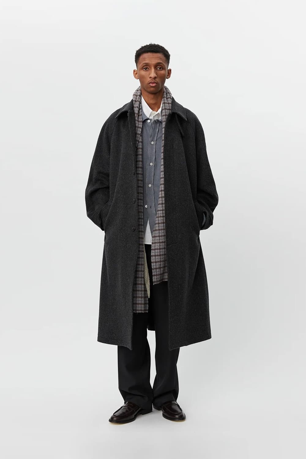 mfpen 코트 다크그레이 모헤어 L 상품이미지1