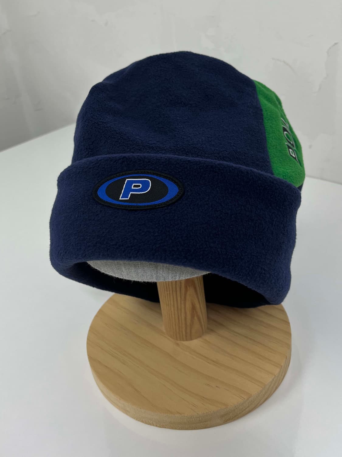90's 폴로 랄프로렌 p와펜 스펠아웃 네이비 플리스 비니 상품이미지1