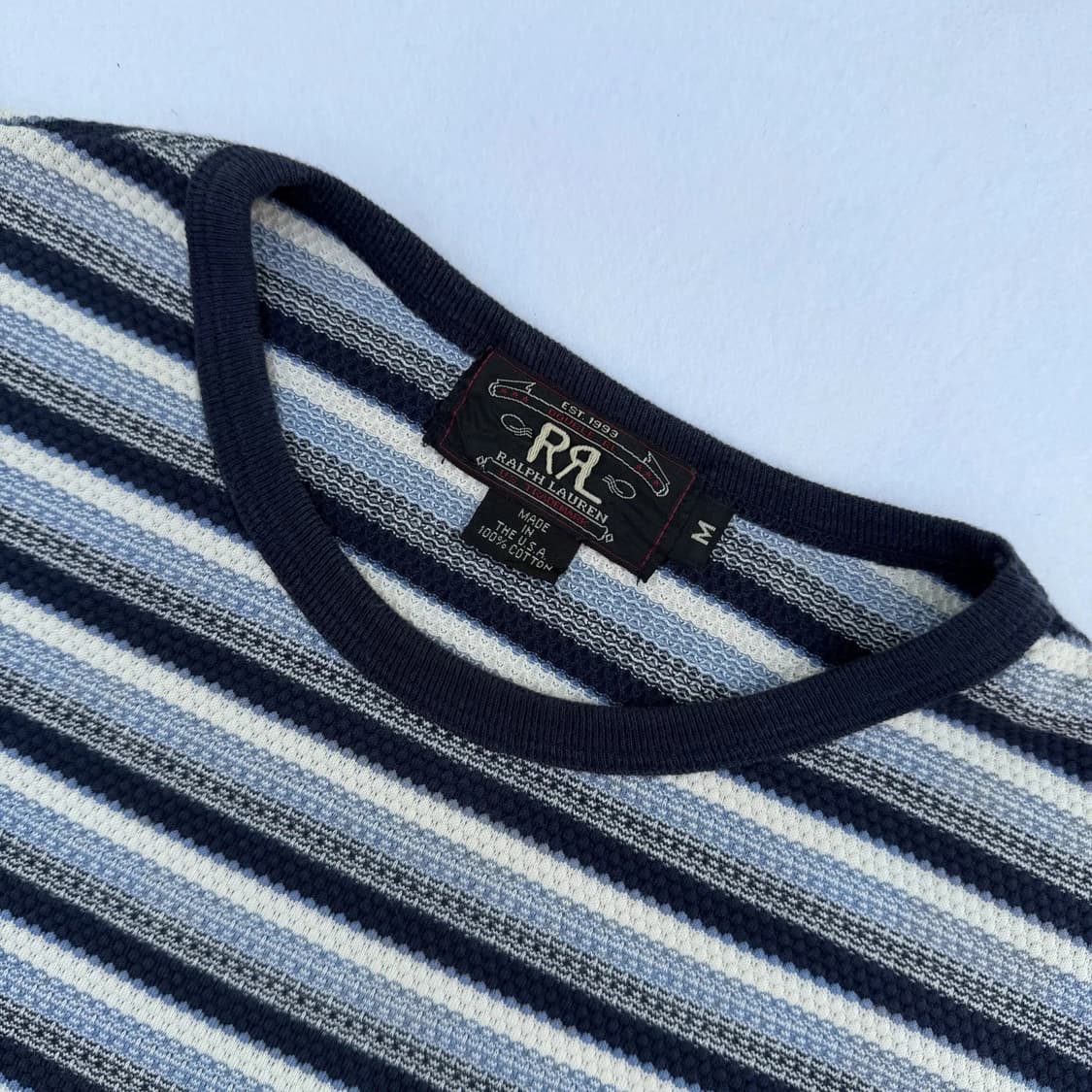 90s 더블알엘 RRL 써멀 자카드 보더 롱슬리브 티셔츠 상품이미지2