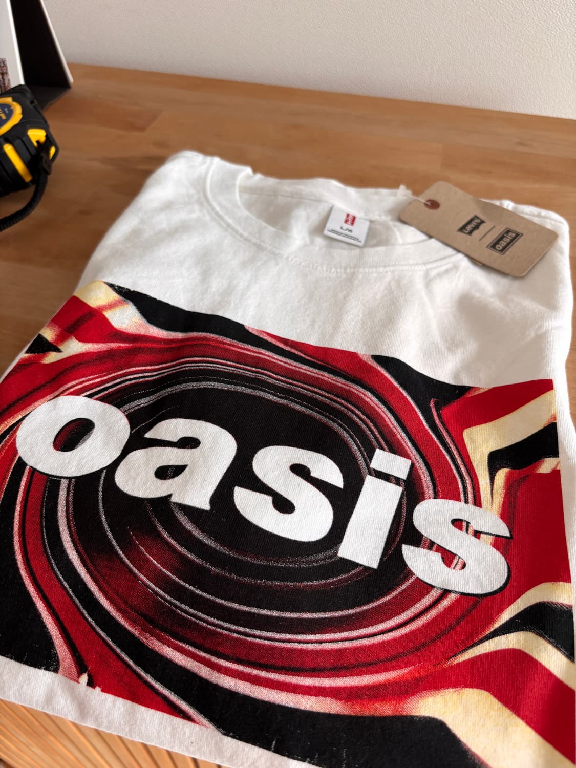 오아시스 오피셜 그래픽 티셔츠 (화이트 / 새제품) L 유니온잭 상품이미지1