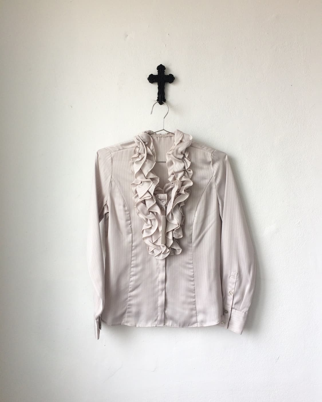 Ruffle stripe pattern shirt 상품이미지2