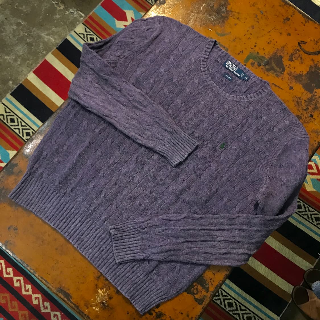 폴로랄프로렌 인디 퍼플 실크 케이블 니트 남성 105 110 상품이미지2