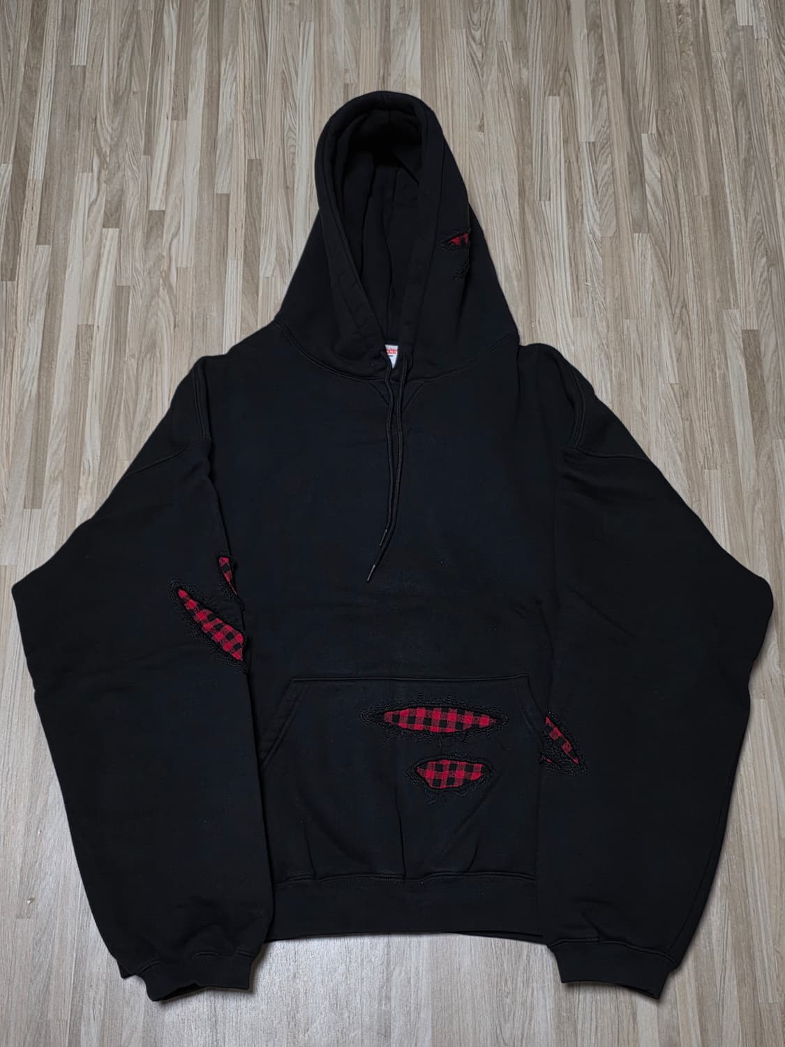 블랙아웃 스크래치 후드 후디 XL 상품이미지5