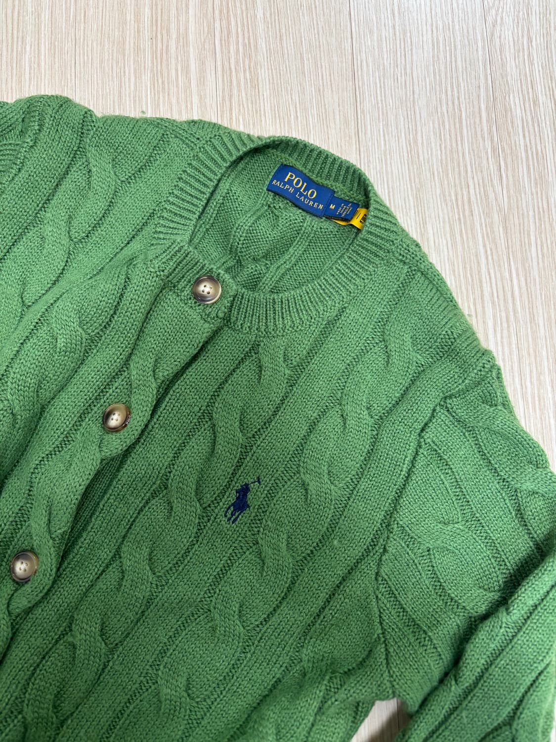 폴로 꽈배기 니트 가디건 상품이미지2