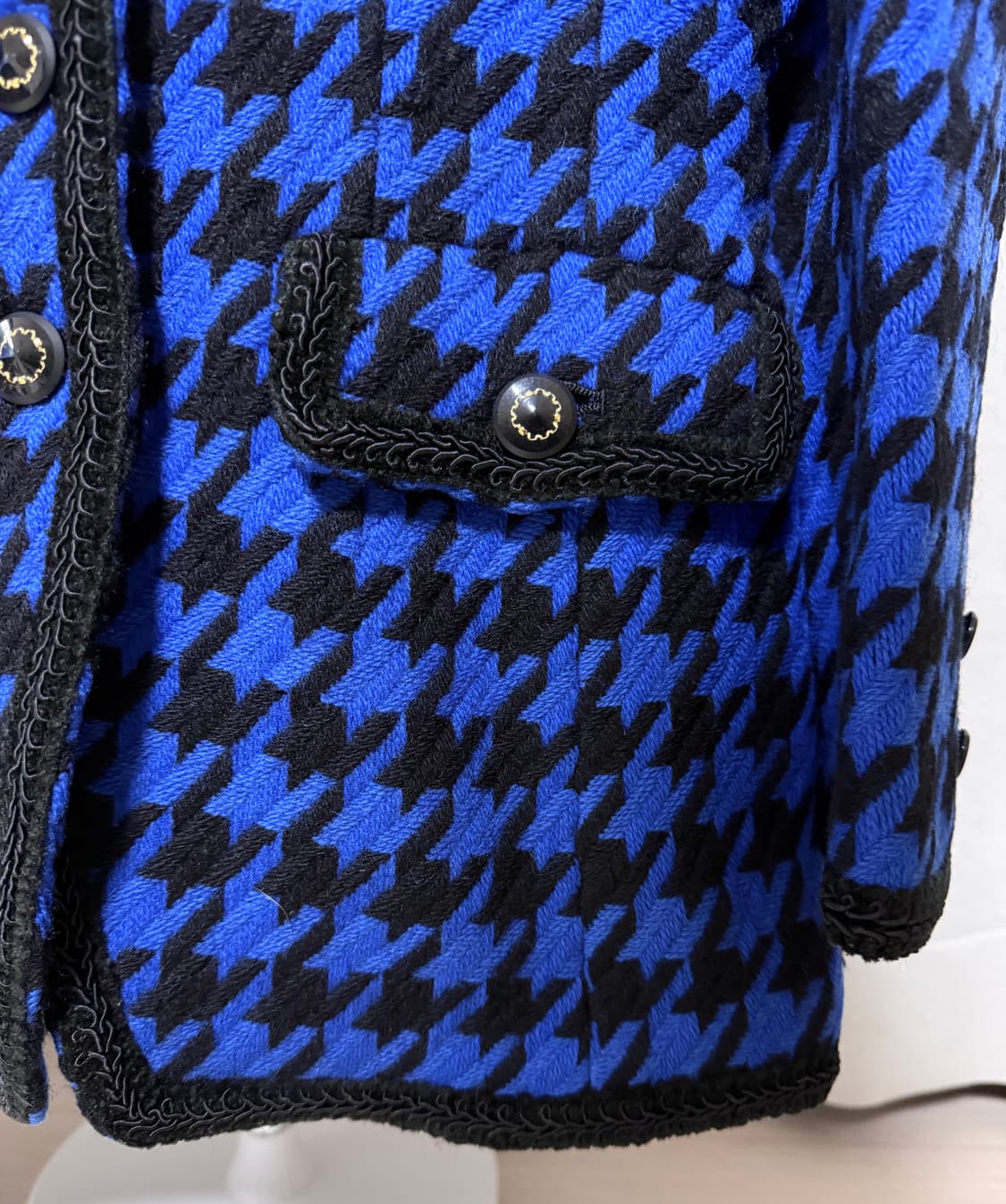 블루 하운드체크 빈티지 트위드 상품이미지5