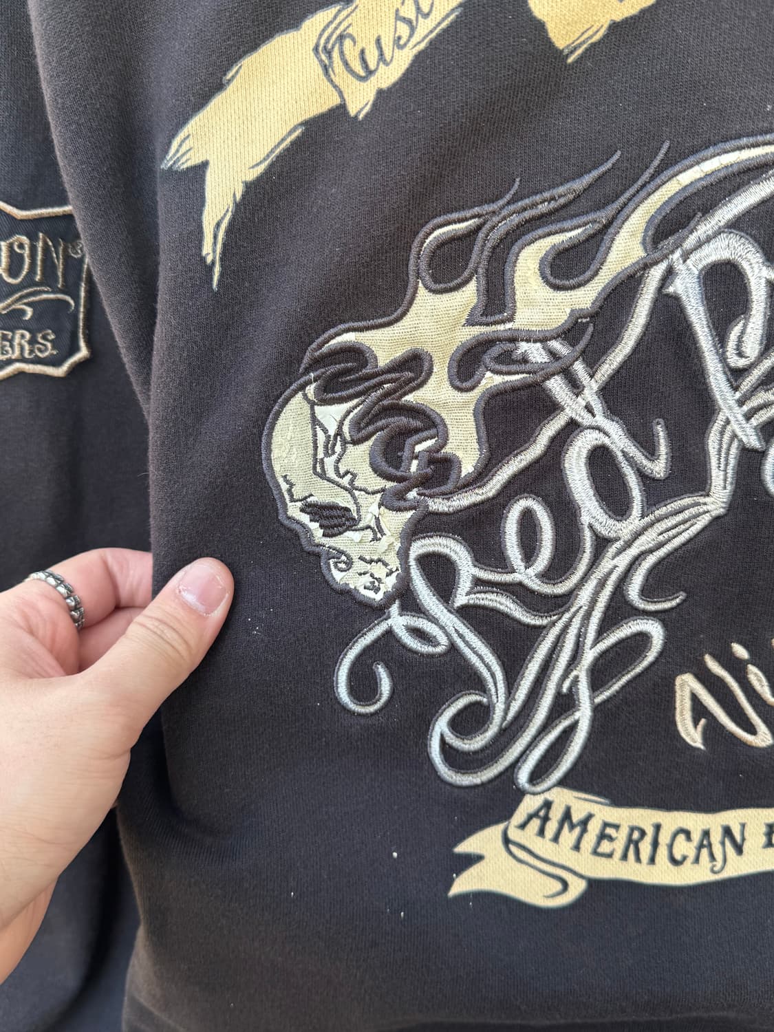 밴슨레더 x 레드페퍼 본 레터링 후드집업 상품이미지5