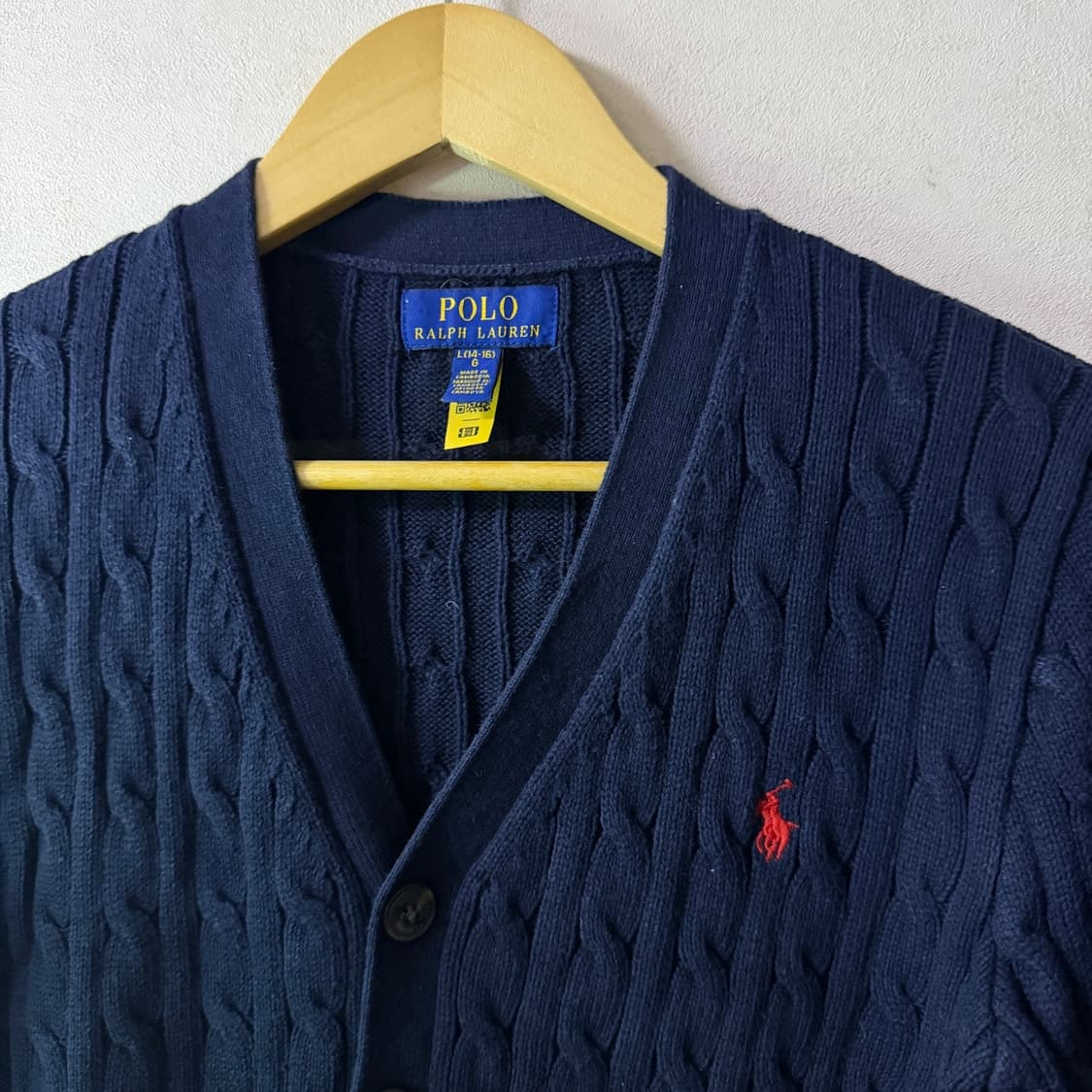 폴로 랄프로렌 케이블 꽈배기 가디건 보이즈 L (여성 55정도) 상품이미지3