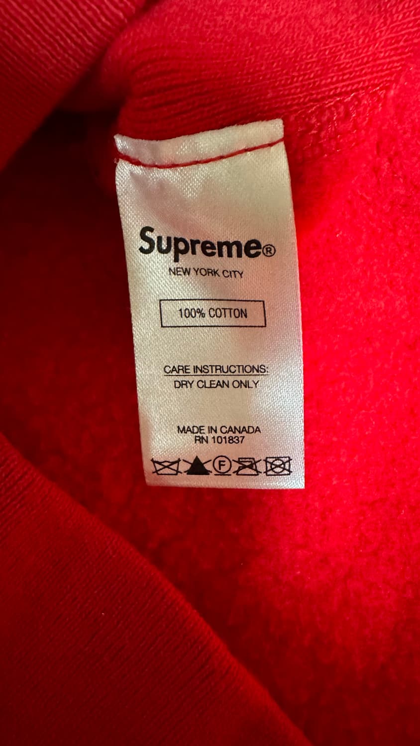 슈프림 후드티 퍼포레이티드 레더  레드 L 상품이미지4