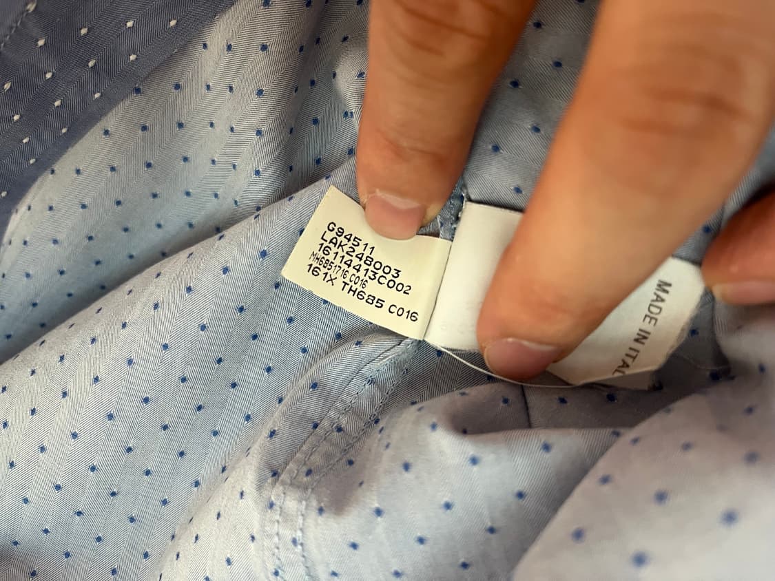 브루넬로 쿠치넬리 슬림핏 남방 하늘색 M 정품 상품이미지4