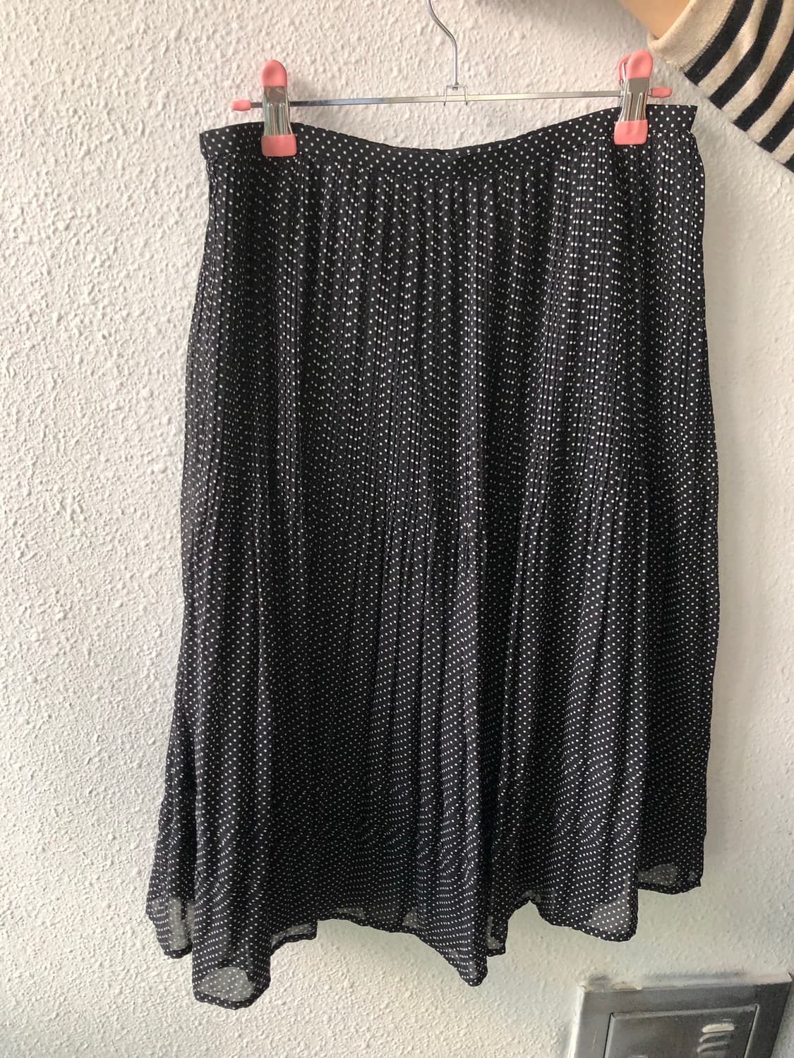도트 셔링 미디/롱스커트 상품이미지2