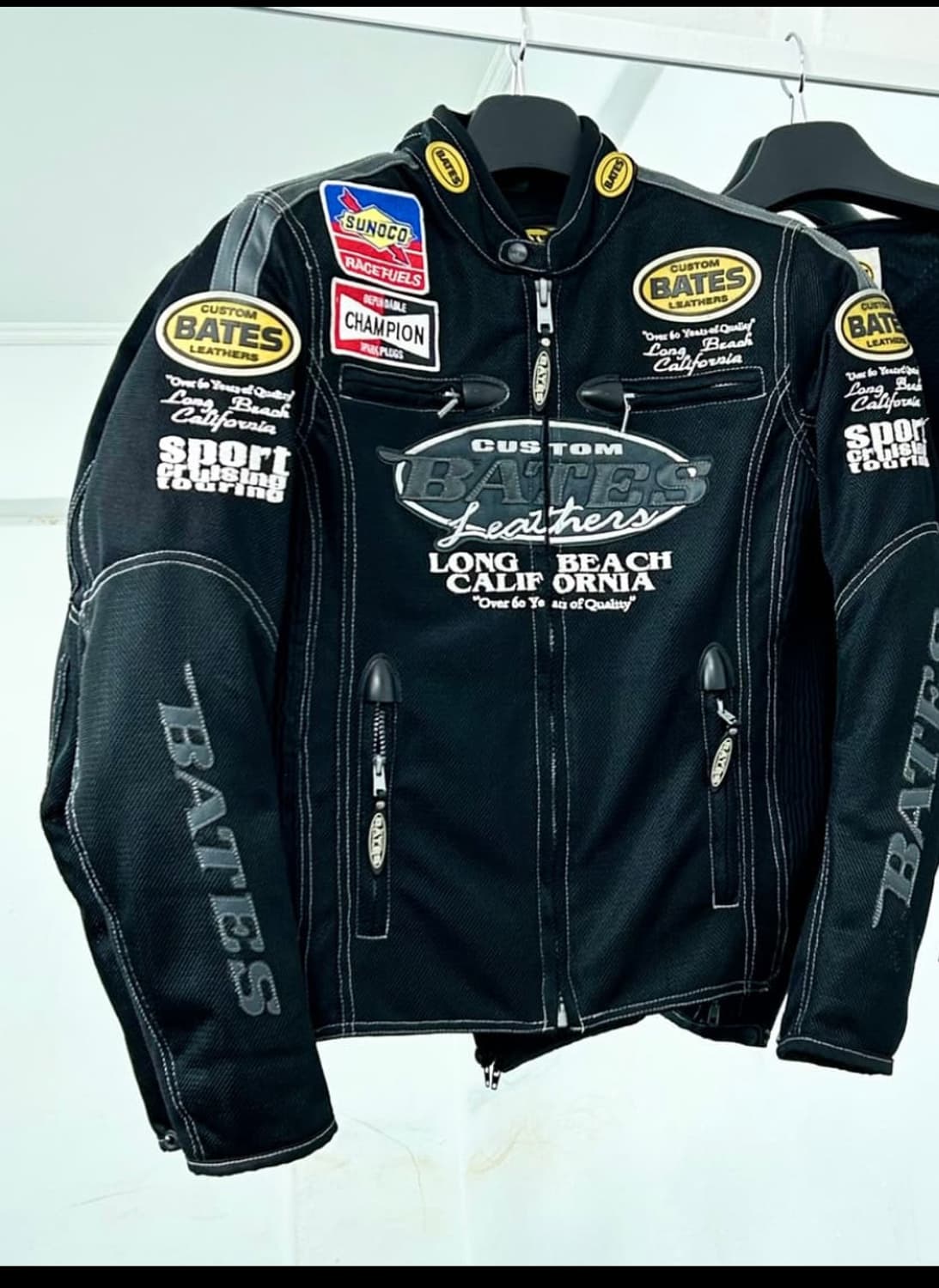 BATES 모터사이클 패치워크 크롭 레이싱 자켓 상품이미지1