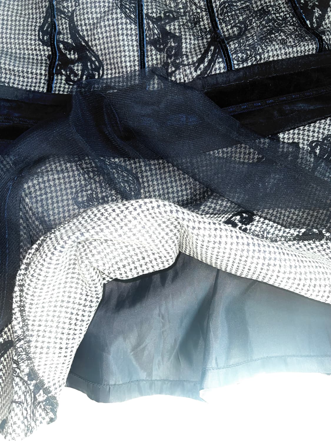 고딕 엔틱 시스루 레이어 미디스커트 치마 상품이미지5