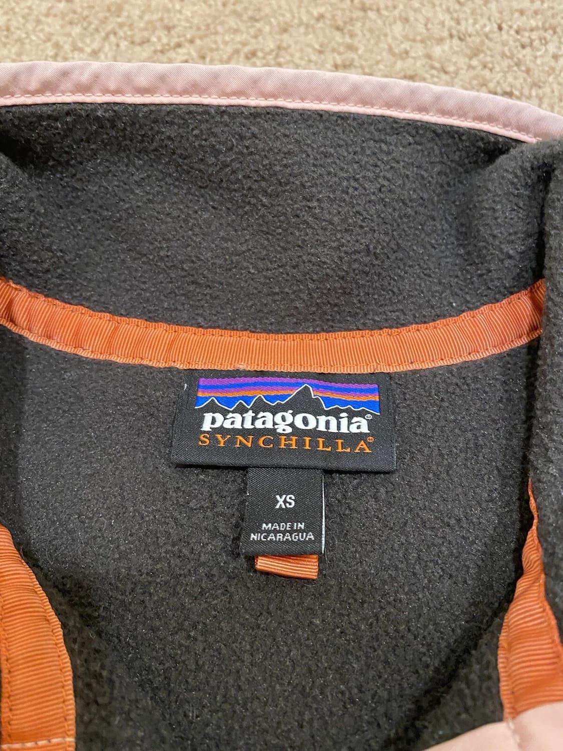 10s 니카라과 파타고니아 신칠라 스냅-T 블랙 오트밀 핑크 컬러블록 상품이미지3